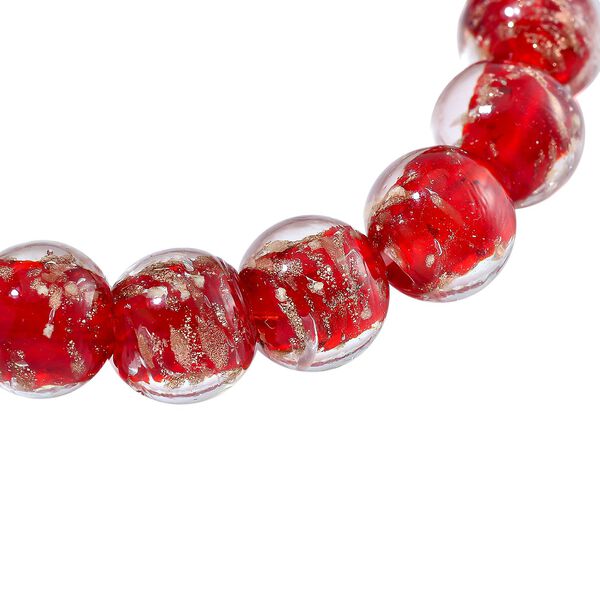 Flexibles rotes Armband im Murano-Stil image number 3