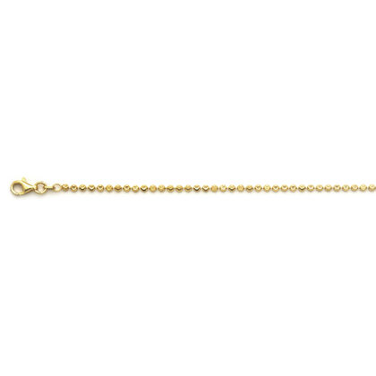 Italienische Diamantschliff Kugel Halskette, 925 Silber vergoldet, ca. 60 cm ca. 7,15g
