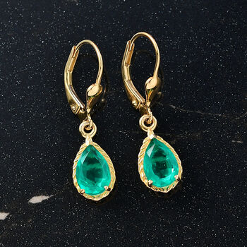 D'Joy Smaragd Triplett Quarz Ohrringe - 3 ct.