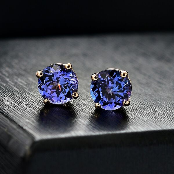 AAA Tansanit Ohrringe in 585 Gold - 2,19 ct. image number 2