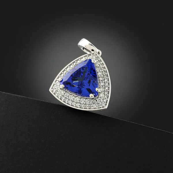 RHAPSODY AAAA Tansanit und VS Diamant Anh&auml;nger in 950 Platin - 3,16 ct. image number 1