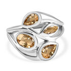 Citrin-Ring, reines Messing platiniert (Gr&ouml;&szlig;e 16.00) ca. 1,85 ct