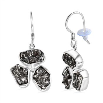Meteorit Ohrringe 925 Silber rhodiniert ca. 36.00 ct