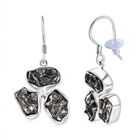 Meteorit Ohrringe 925 Silber rhodiniert ca. 36.00 ct