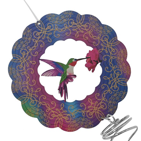 Sonnenf&auml;nger und Windrad mit Mehrfarbigem Kristall, 33cm und Kolibri-Design image number 3