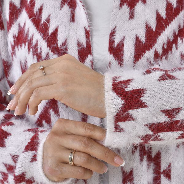 TAMSY - Kuschelweicher, langer Cardigan mit Kapuze und Taschen, 110x82cm, rot weiß image number 8