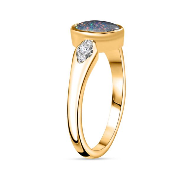 Boulder Opal Triplett und Zirkon Schmuckset - 2 ct. image number 4