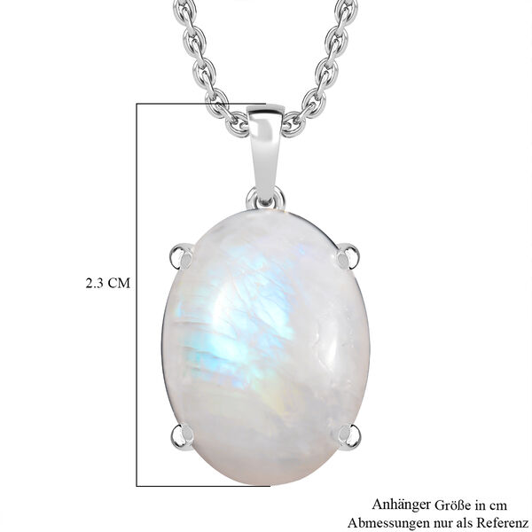 D'Joy AA Regenbogen Mondstein Anh&auml;nger mit 50cm Kette - 10,90 ct. image number 6