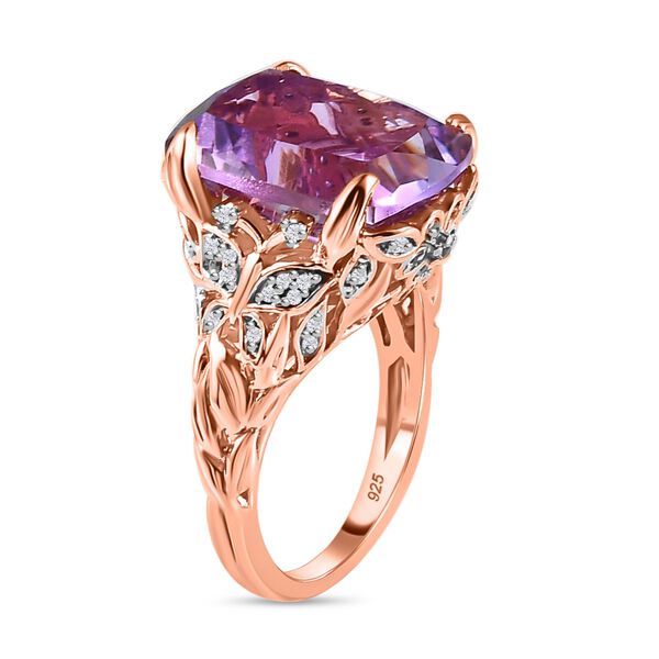AAA Rose De France Amethyst und Zirkon Ring - 10,95 ct. image number 5