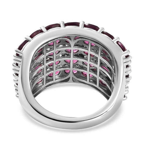 Natürlicher Rhodolith Granat Ring, 925 Silber platiniert (Größe 18.00) ca. 8.09 ct image number 6