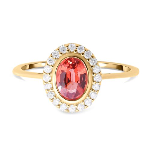 AAA Songea Saphir und weißer Diamant-Ring, 585 Gold (Größe 18.00) ca. 1.21 ct image number 0