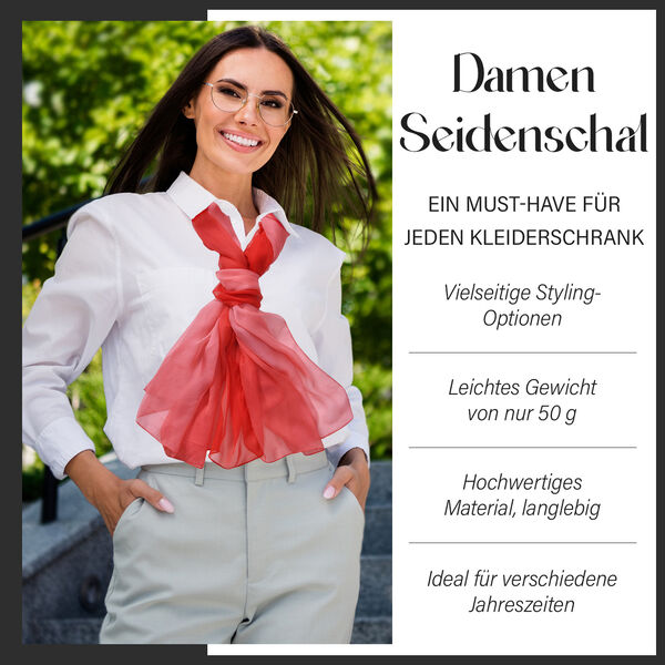 LA MAREY Ombre Chiffon Seiden Schal, Pfirsisch image number 2