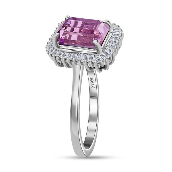AAAA Patroke Kunzit und Diamant Ring in 950 Platin - 3,80 ct. image number 7