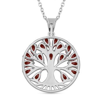 Roter Zirkonia Halskette ca. 50 cm Messing