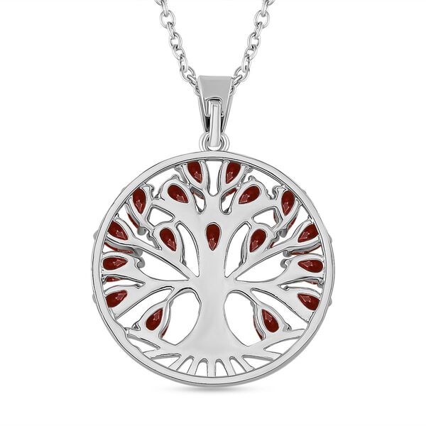 Roter Zirkonia Halskette ca. 50 cm Messing image number 4