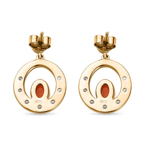 Orange äthiopische Opal und Zirkon-Ohrringe - 0,98 ct. image number 6