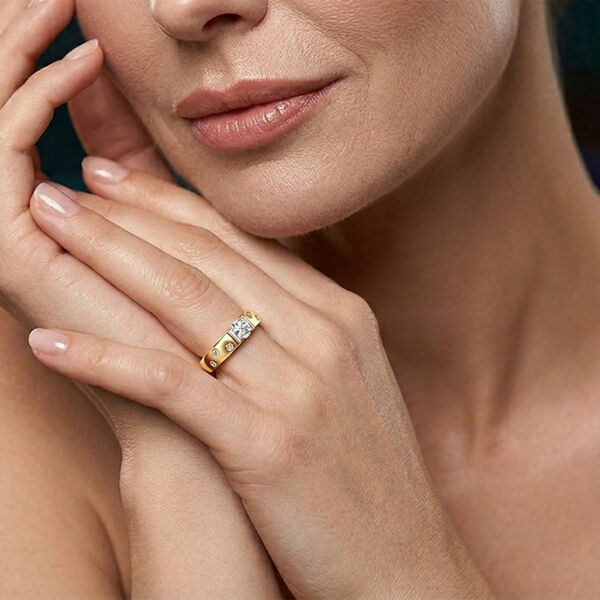 LUXURIANT DIAMOND - Lab Grown Diamant SI-GH Ring 925 Silber 750 Gelbgold vermeil (Gr&ouml;&szlig;e 19.00) ca. 1,00 ct image number 1