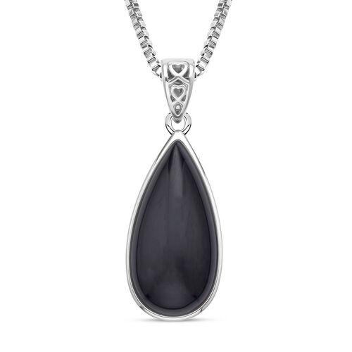 Schwarze quarz Anhänger mit Kette, Edelstahl ca. 45.00 ct image number 0