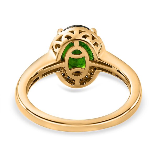 Natürlicher Chromdiopsid und weißer Diamant Ring, ca. 2.01 ct image number 6