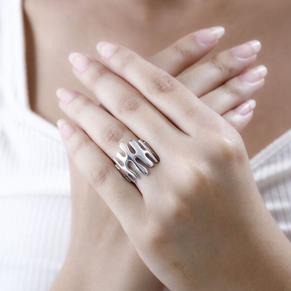 Lucy Q Splash Kollektion- Platinierter Silberring image number 2