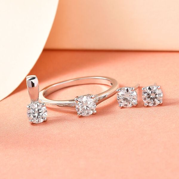 Funkelnde K&ouml;nigin- Moissanit Schmuckset, 925 Silber platiniert  - 1,77 ct. image number 13