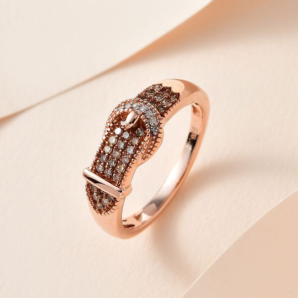 Nat&uuml;rlicher Champagner und wei&szlig;er Diamant-Ring - 0,25 ct. image number 1