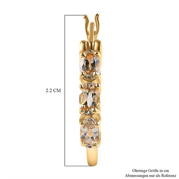 AAA Turkizit-Creolen, 925 Silber Gelbgold Vermeil ca. 1.60 ct image number 5