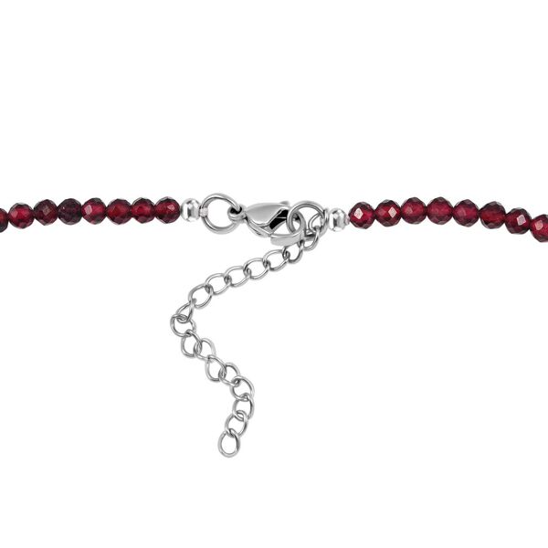 AA Norwegischer Thulit, Rhodolith Granat Halskette, ca. 45 cm Silberfarben, ca. 80.56 ct image number 5