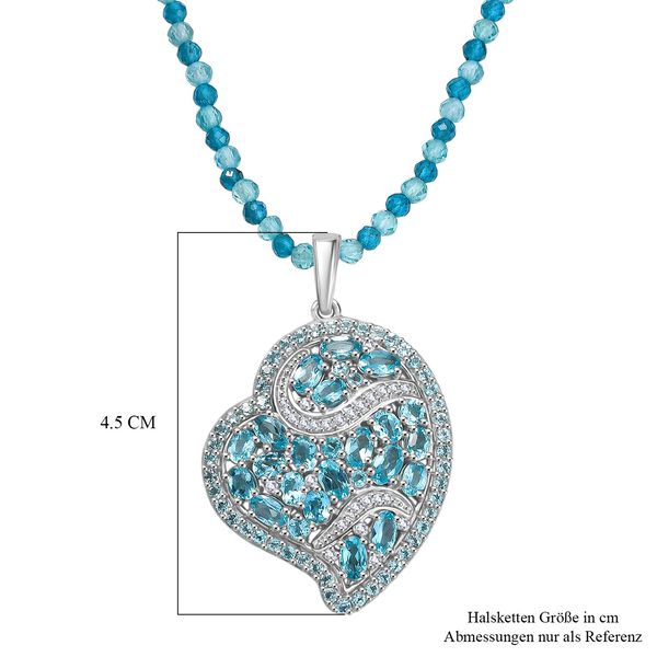 D'Joy Blauer Apatit und Neon Apatit Anh&auml;nger mit 45cm Kette - 35,81 ct. image number 4