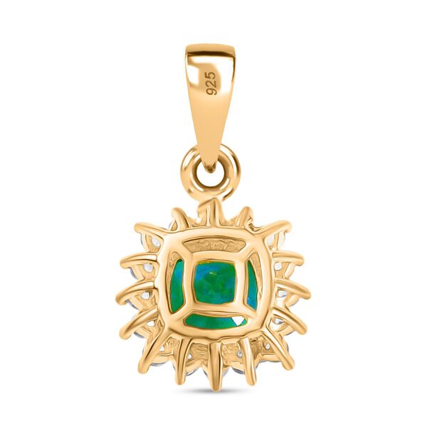 Pfau Triplett Quarz und Zirkon Anh&auml;nger, 925 Silber 750 vergoldet - 1,44 ct. image number 5