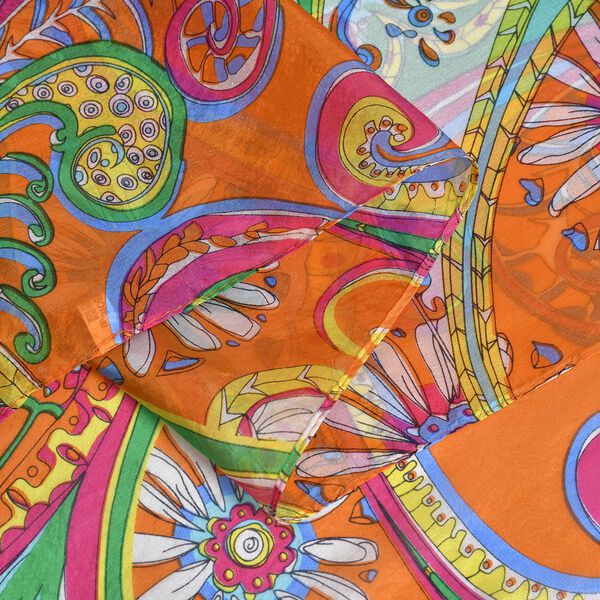 LA MAREY - bedruckter Seidenschal, 180x110 cm, Paisley Muster image number 3