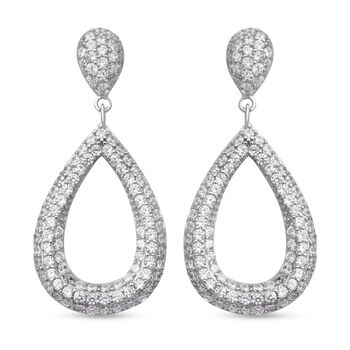 Lustro Stella - Wei&szlig;e Zirkonia-Ohrringe, 925 Silber rhodiniert ca. 3.09 ct