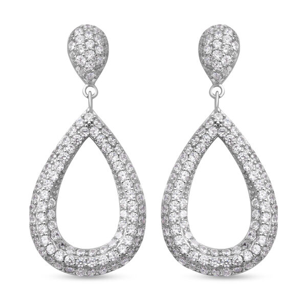 Lustro Stella - Wei&szlig;e Zirkonia-Ohrringe, 925 Silber rhodiniert ca. 3.09 ct