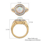 Natürlicher Äthiopischer Opal und Zirkon Ring 925 Silber 585 Vergoldet image number 6