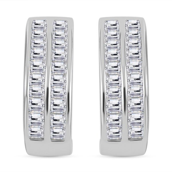 LUSTRO STELLA - Wei&szlig;er Zirkonia Ohrringe 925 Silber rhodiniert