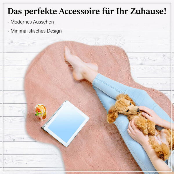 Luxury Edition: Superweicher Kunstfell-Teppich, Altrosa image number 1