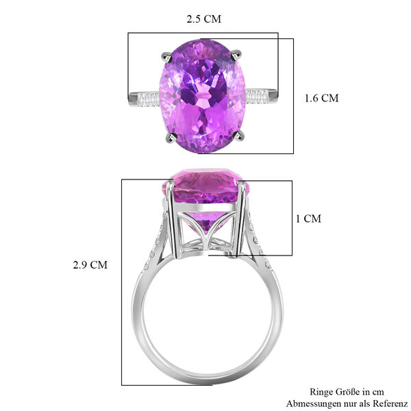 RHAPSODY zertifizierter und gepr&uuml;fter AAAA Patroke Kunzit und VS Diamant-Ring- 12 ct. image number 4