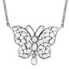 Weißer Polki Diamant Halskette, ca. 50 cm, 925 Silber platiniert, ca. 2.00 ct