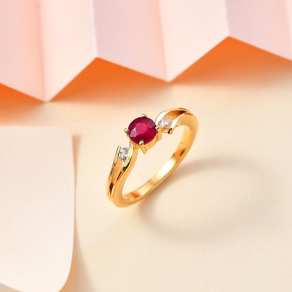 Afrikanischer Rubin und Zirkon-Ring - 0,97 ct. image number 2