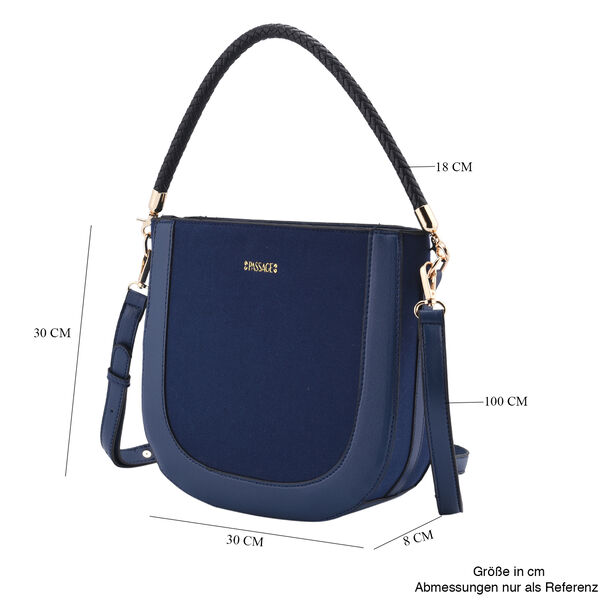 Hobo Tasche mit abnehmbarem Riemen, Größe 26x8x14 cm, Dunkelblau image number 7