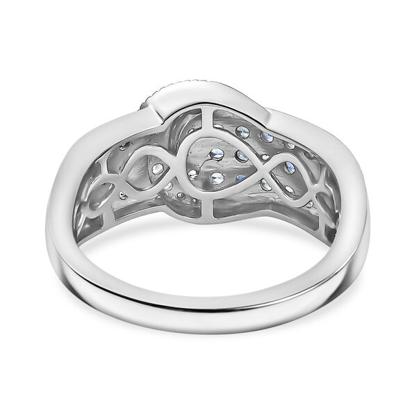 Ceylon-Saphir, Moissanit Ring 925 Silber rhodiniert (Größe 20.00) ca. 0,94 ct image number 5