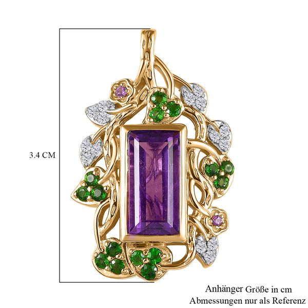 GP Italian Garden Kollektion- Afrikanischer Amethyst, Chromdiopsid, Rhodolith Granat, Zirkon und blauer Saphir-Anh&auml;nger - 4,97 ct. image number 6