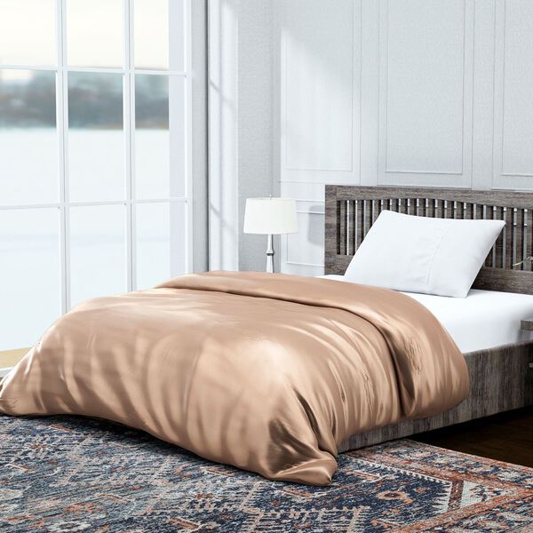 Serenity Night - 100% Bambus-Steppdecke mit Bambusf&uuml;llung und 2er-Set Bambus-Kissenbez&uuml;ge Champagner image number 3