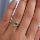 Pfau Triplett Quarz Solitär Ring 925 Silber vergoldet  ca. 1,34 ct image number 2