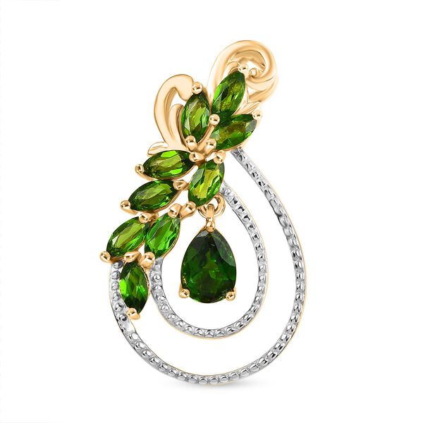 D'Joy Nat&uuml;rlicher Chromdiopsid Anh&auml;nger 925 Silber vergoldet ca. 2.35 ct