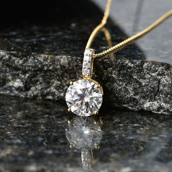 D'Joy Moissanit Schmuckset ca. 50 cm 925 Silber 750 Gelbgold vermeil ca. 5,02 ct. image number 1
