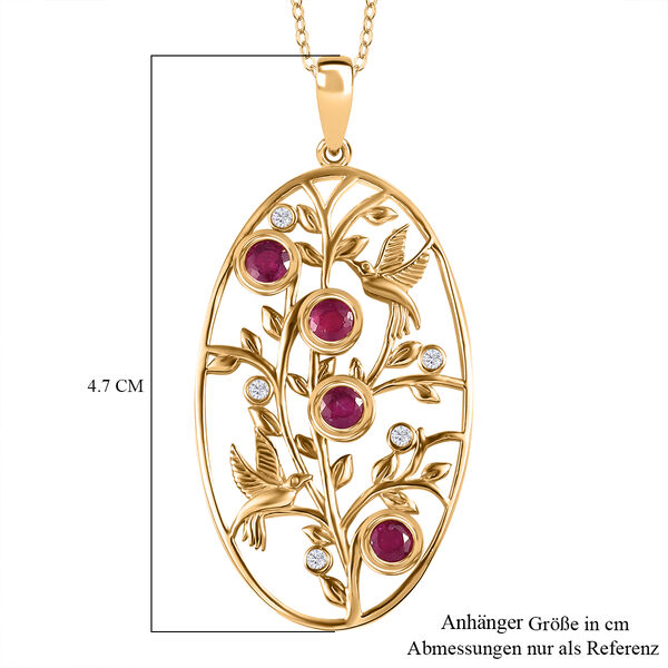 Afrikanischer Rubin und Zirkon-Anhänger mit 50cm Kette - 1 ct. image number 6