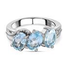 Himmelblauer Topas-Ring, (Größe 16.00) Edelstahl, ca. 2,74 ct