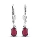 Afrikanischer Rubin (Fissure gefüllt) Ohrringe 925 Silber ca. 1,33 ct