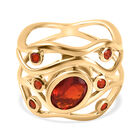 Mexikanischer Kirschfeuer Opal-Ring, 925 Silber Gelbgold Vermeil  ca. 1,02 ct image number 0